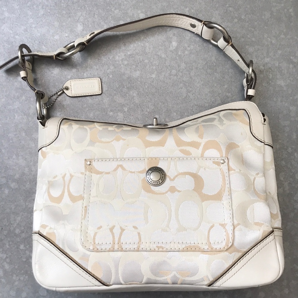 NWOT Coach Handbag | Cream & Tan